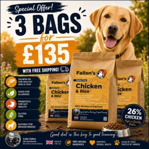 3x Fallon's Range Premium Chicken & Rice with Prebiotics / 3x 12kg Bags / Discounted + Free Delivery!