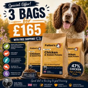 3x Fallon's Range Premium Chicken & Sweet Potato Dog Food Sensitive / 3x 12kg Bags / Discounted + Free Delivery!