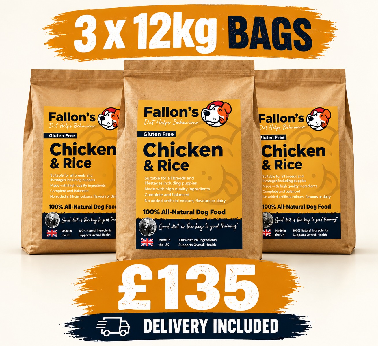 3 x Gluten Free Chicken & Rice - 12kg