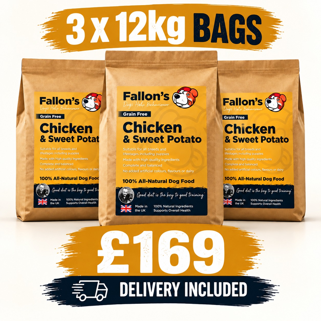 3 x Sensitive Chicken & Sweet Potato - 12kg