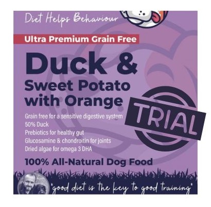 TRIAL BAG or Use for 'Treats' Fallon's Range Ultra Premium Duck, Sweet Potato & Orange Dog Food with Green Lipped Muscles